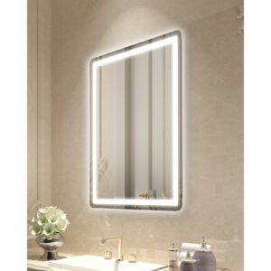 LED vonios veidrodis MRH, sieninis, su priekiniu ir galiniu apšvietimu, 60 x 80 cm