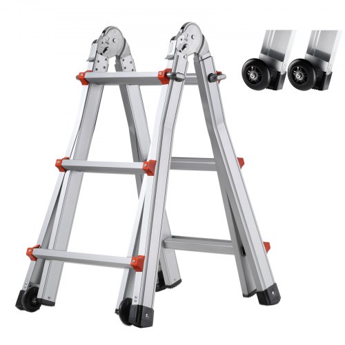 Teleskopinės kopėčios A rėmo, 335 cm, aliumininės, daugiafunkcės, sulankstomos, modelis KMP403D