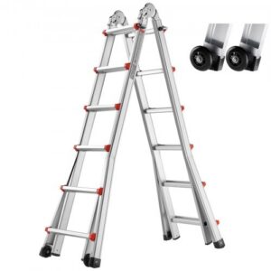 Aliuminės teleskopinės kopėčios A rėmas, 6230 mm, daugiafunkcės, 149,7 kg, KMP406C