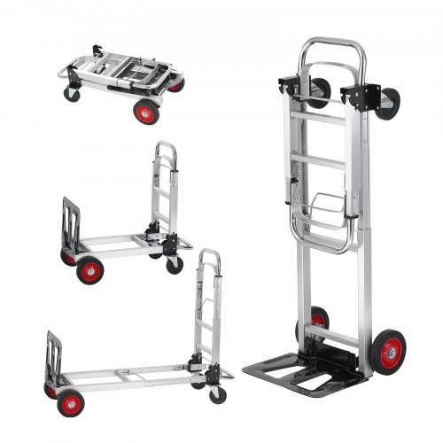 Alumiininen kokoontaitettava nokkakärry 2 in 1, 181,4 kg kantavuus