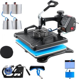 30,5 x 38,1 cm 10-in-1 kuumpressmasin 1000 W, 360° pööratav ja kõrvale pööratav, must