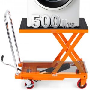 Hidraulinis kėlimo stalas vežimėlis, 230 kg, 720 mm, vieno žirklinio tipo, oranžinis