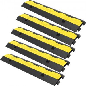 Kabelių apsaugos rampos 101 x 24,5 x 5 cm, 5 vnt., 2 kanalai, juoda ir geltona