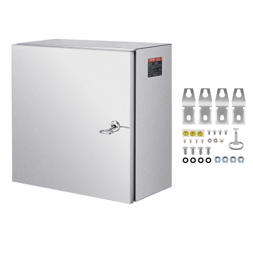 Nerūdijančio plieno elektros dėžė NEMA 4X, 300 x 300 x 200 mm, IP66, su montavimo plokšte