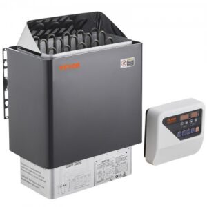 Saunos krosnelė, 8 kW elektrinė, 400 V 3N, su 3 h laikmačiu ir skaitmeniniu valdikliu, 8–12 m³