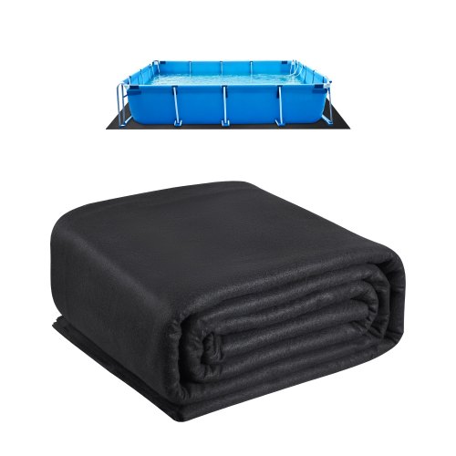 Stačiakampis baseino įdėklo paklotas, 12 x 24 ft, 180 g/m², juodas