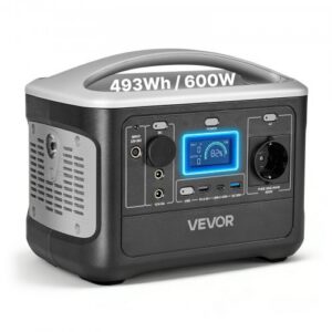 Kaasaskantav elektrijaam, 600 W päikeseenergia generaator, 493 Wh LiFePO4 akuga varutoide, 7 väljundpordiga