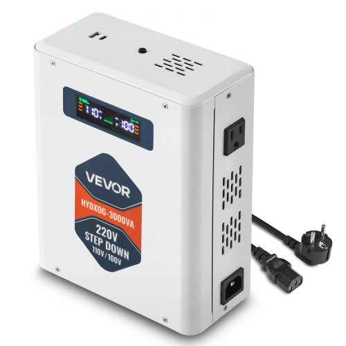 3000 VA įtampos keitiklis, 220 V į 110 V, su 2 JAV lizdais, USB ir Type-C išvestimis