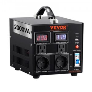 Sprieguma pārveidotājs-transformators, 2000 VA, 110 V uz 220 V un 220 V uz 110 V, SV-2000VA