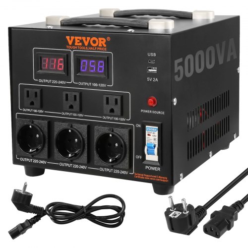 5000 VA jännitemuuntajamuuntaja, 110 V 220 V:ksi ja 220 V 110 V:ksi, SV-5000VA