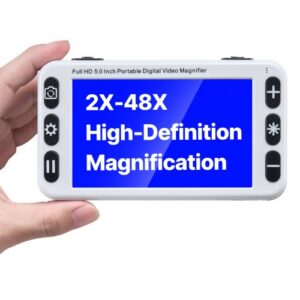 Kaasaskantav digitaalne suurendusklaas 127 mm, 2x–48x, 13 MP lähi- ja kaugelääts, 26 värvirežiimi, AV/HDMI