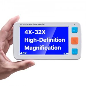 Kaasaskantav digitaalne suurendusklaas, 127 mm HD elektrooniline videoluup, 4x kuni 32x suurendus, 17 värvirežiimi
