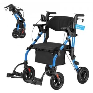 2-ühes rullikuga käija ja transporditool, kokkupandav, alumiinium, sinine, 136 kg