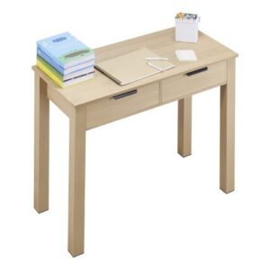 Väike sahtlitega laud lastele, hele puidutoon, MDF, 870 x 395 x 751 mm
