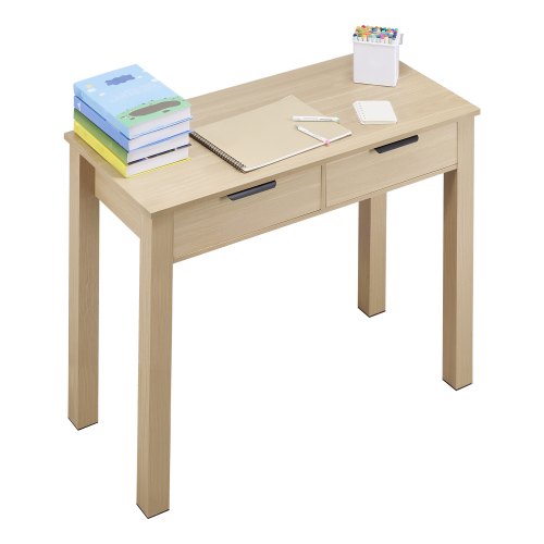 Mazs galds ar atvilktnēm bērniem, gaišā koka tonī, MDF, 870 x 395 x 751 mm