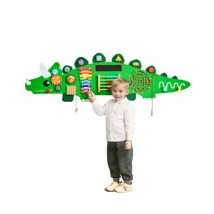 Dinozaurų veiklos sieninė lenta, 11 veiklų, Montessori sensorinis žaislas vaikams 3–12 m.