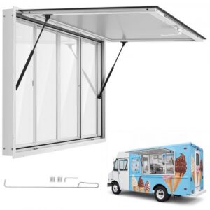 Kioski aken 1524 x 915 mm, alumiiniumisulamist teenindusaken toiduauto jaoks, 4 liugavat akrüülakna
