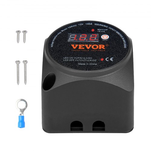 Dvigubos akumuliatoriaus izoliatoriaus rinkinys, 12 V 140 A, rankinis ir automatinis režimai, VSR relė su LCD ekranu