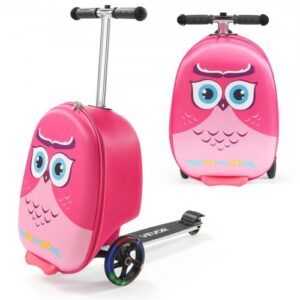 Lasten ride-on-matkalaukku, 20 l, 51 cm skootterilaukku, vilkkuvilla PU-pyörillä