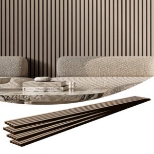 Akustinės sienų lamelių plokštės , MDF, sidabro medžio spalva, 240 x 20 cm, 4 vnt.