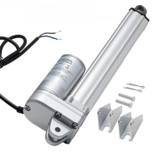 12 V lineaarajam, 203,2 mm käiguga IP65 lineaarajam, 3000 N/675 naela, 5 mm/s, kinnituskronsteiniga