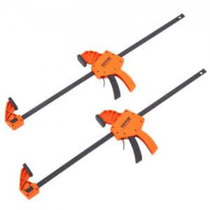 2 tk 61 cm ühe käega variklambrid puidutööks, kiirvahetusega F-klamber, 136 kg kandevõimega