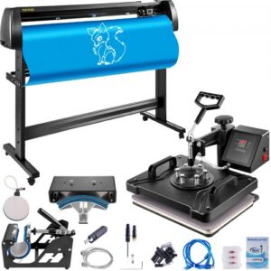 5 in 1 digitaalne 38 x 29 cm kuumpress ja 1350 mm vinüülilõikur koos Signmaster tarkvaraga