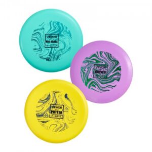 3-osaline discgolfi stardikomplekt, algajatele, ketastega putter, mid-range ja driver