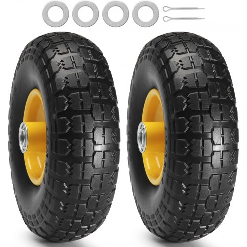 Kietos PU ratukai be oro, 25,4 cm, 2 vnt., 181,4 kg