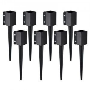 Aiaposti ankur maasse, 8 tk, 61 x 10,2 x 10,2 cm, terasest must