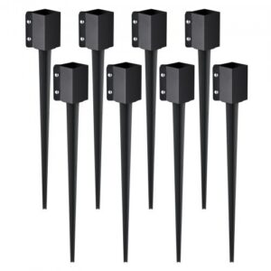 Aiaposti ankruvorm maa sisse, 8 tk, 914 mm, must, terasest
