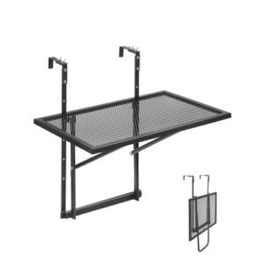 Rõdu ripptablett, metallist kokkupandav piirdelauake, 61 x 41 cm, 5-astmeliselt reguleeritav