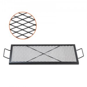 X-märgiga tulekolde grillrest, ristkülikukujuline, 81 cm, must