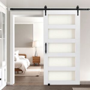 Liuguks , 107 x 213 cm, valge, MDF ja klaas, paigaldustarvikute komplektiga