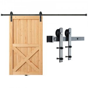 Stumdomų tvarto durų furnitūros komplektas, 243,8 cm, vienoms durims