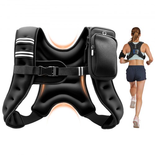 Svērtais treniņu vests 4,7 kg, melns