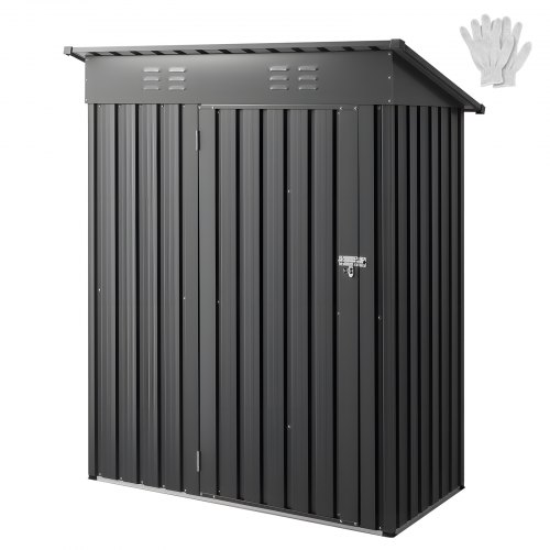 Metāla dārza nojume, 1533 x 876 x 1815 mm, ar slēdzamām durvīm un 2 ventilācijas atverēm