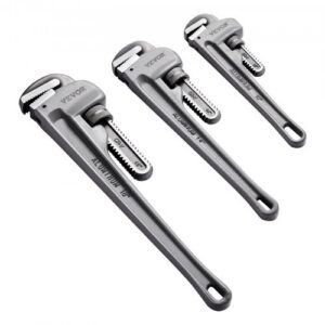 3-osaline toruvõtmete komplekt, 25 cm, 36 cm ja 46 cm alumiiniumist sirged toruvõtmed