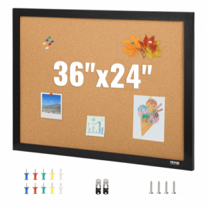Kamštinė lenta, 36 x 24 col., su MDF rėmu, su 10 smeigtukų