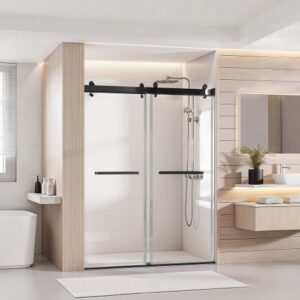 Berėmės stumdomos dušo durys , skaidrios, 121,9 x 193 cm, 10 mm