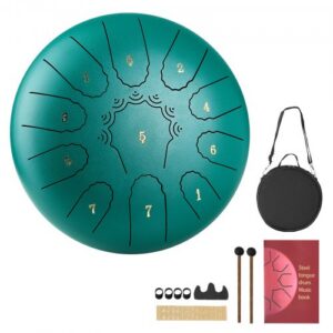 Terasest keeltrumm, 25,4 cm, 11 noodiga, C-duur, roheline