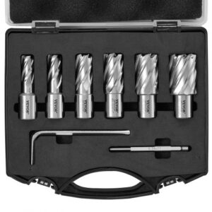 6-osaline rõngaskuuri komplekt, Weldon varrega magneetpuuriotsad, 25 mm lõikesügavus, 12, 7 mm kuni 26