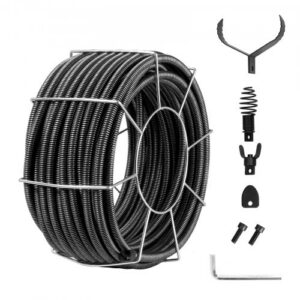 Drenažo valymo trosas RC-9001C, 30 m x 19 mm, su 4 pjovikliais, vamzdžiams 100-200 mm