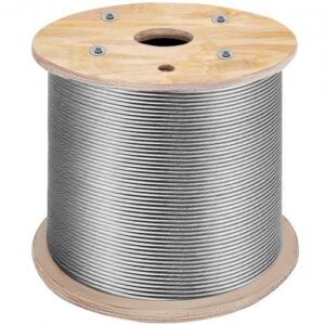 Ruostumattomasta teräksestä valmistettu vaijeri 4,8 mm x 305 m, T316, 1x19-rakenne