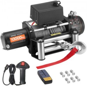 Elektrinė gervė 4500 kg, 12 V DC, plieninis lynas 8,3 mm x 19,8 m, belaidis ir laidinis pultas