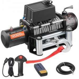 Elektrinė gervė, 5400 kg, 12 V DC, 9,1 mm x 26 m plieninis trosas