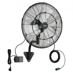 Seinale paigaldatav ventilaator, 505 mm, võnkumise ja uduga, kaugjuhtimispult, 3 kiirust, 18 h taimer, 95 W