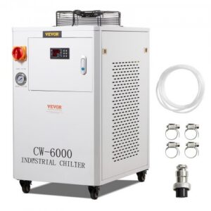 Tööstuslik vee jahuti CW6000, 1500 W, 15 l paagiga, 65 l/min, CO2 laserlõikus- ja graveerimismasinale