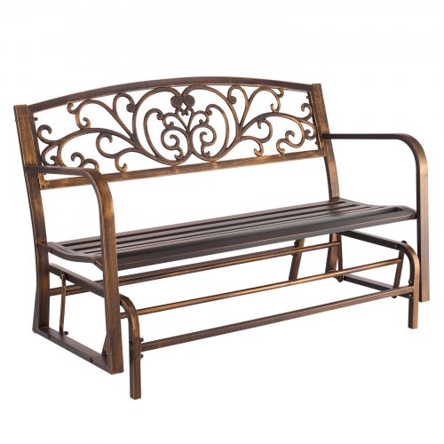 Āra sols, 127 cm, oglekļa tērauda rāmis un čuguna atzveltne, antīka bronza