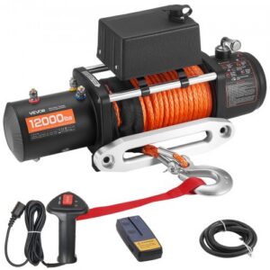Elektrinė gervė, 5400 kg, 12 V DC, su sintetiniu lynu 9,1 mm x 23 m